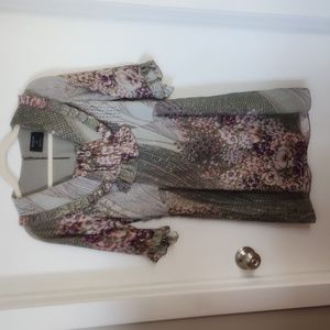 STUNNING MAYLE VALENTINA  BARNEYS NEW YORK FLORAL SILK RUFFLE DRESS